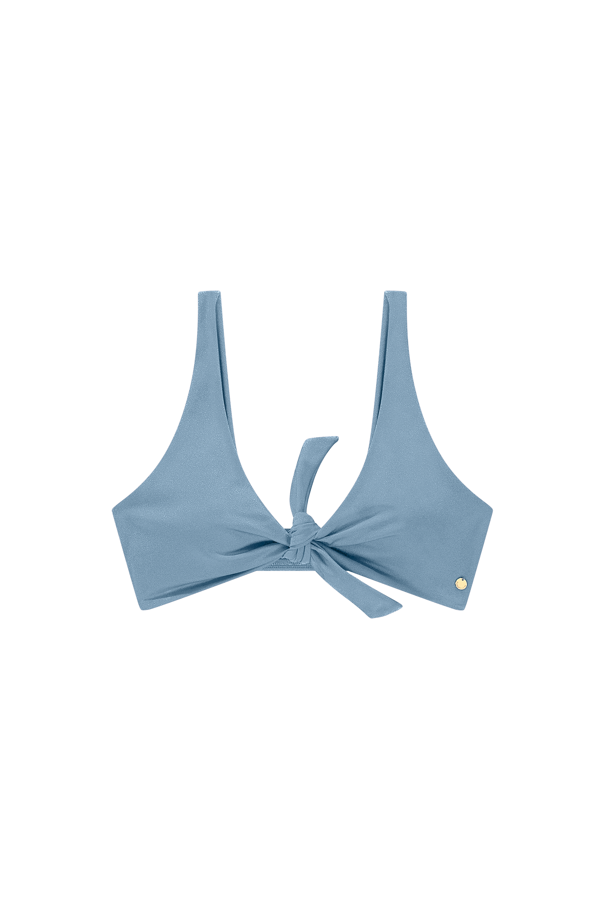 bikini top lichtblauw knoop
