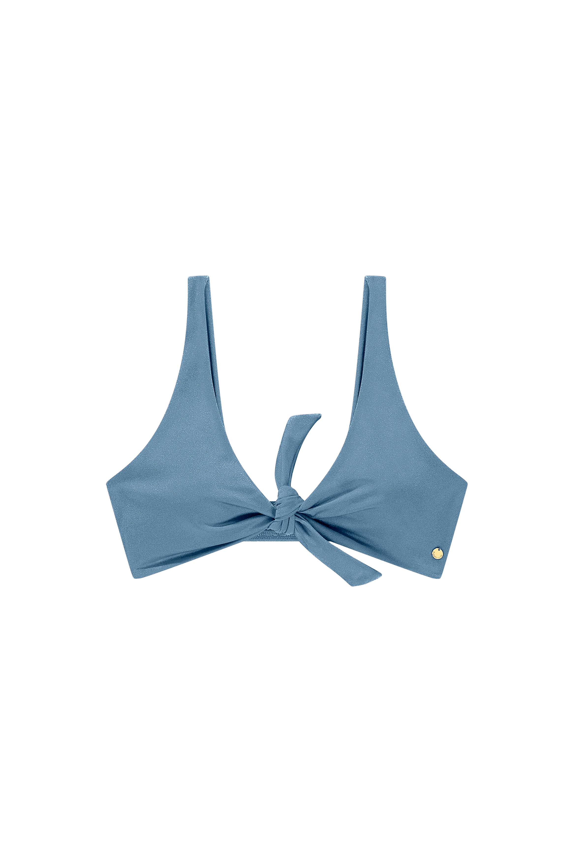 Front Tie Bikini Top Ivy Lichtblauw
