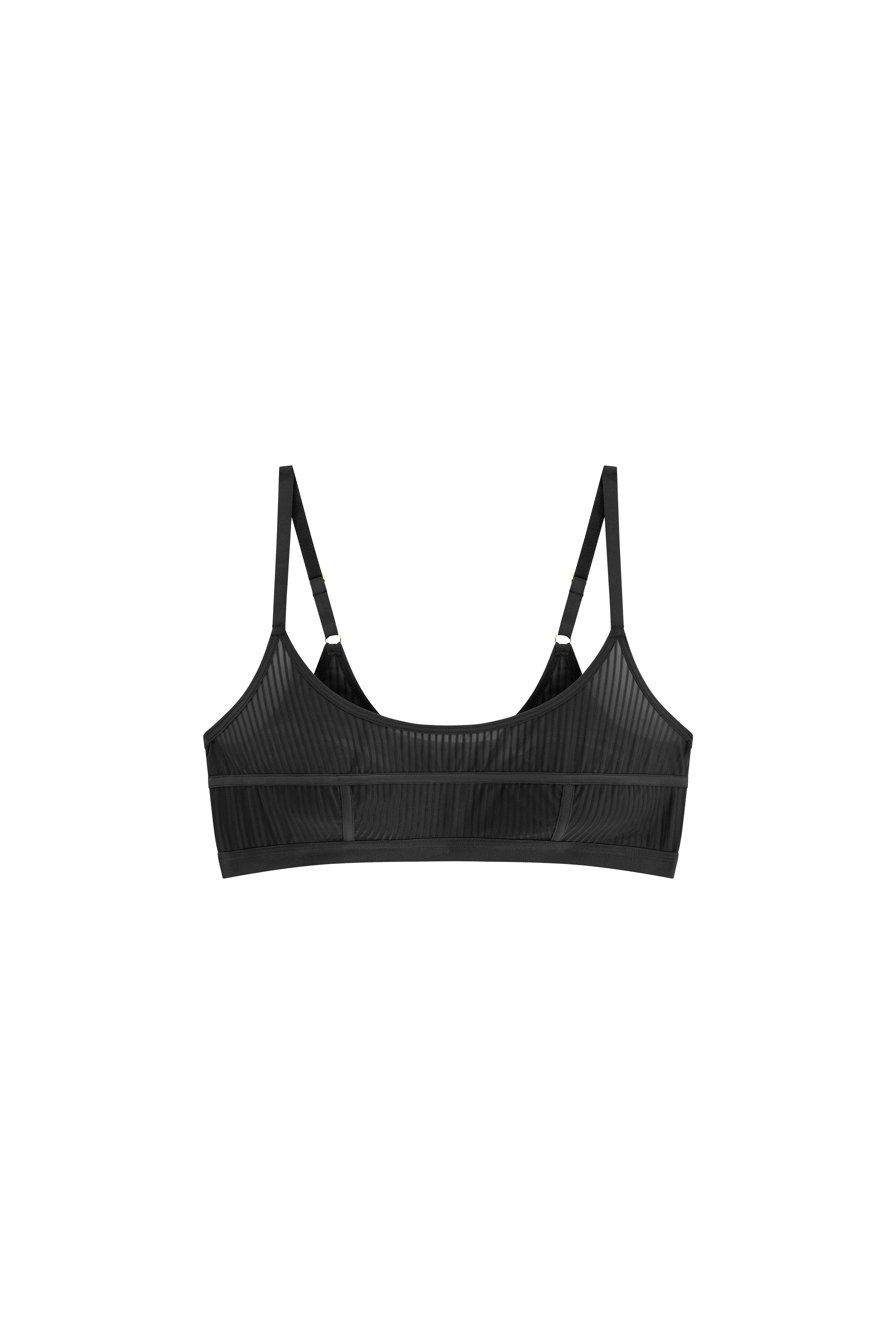 zwarte bralette top zonder sluiting strepen
