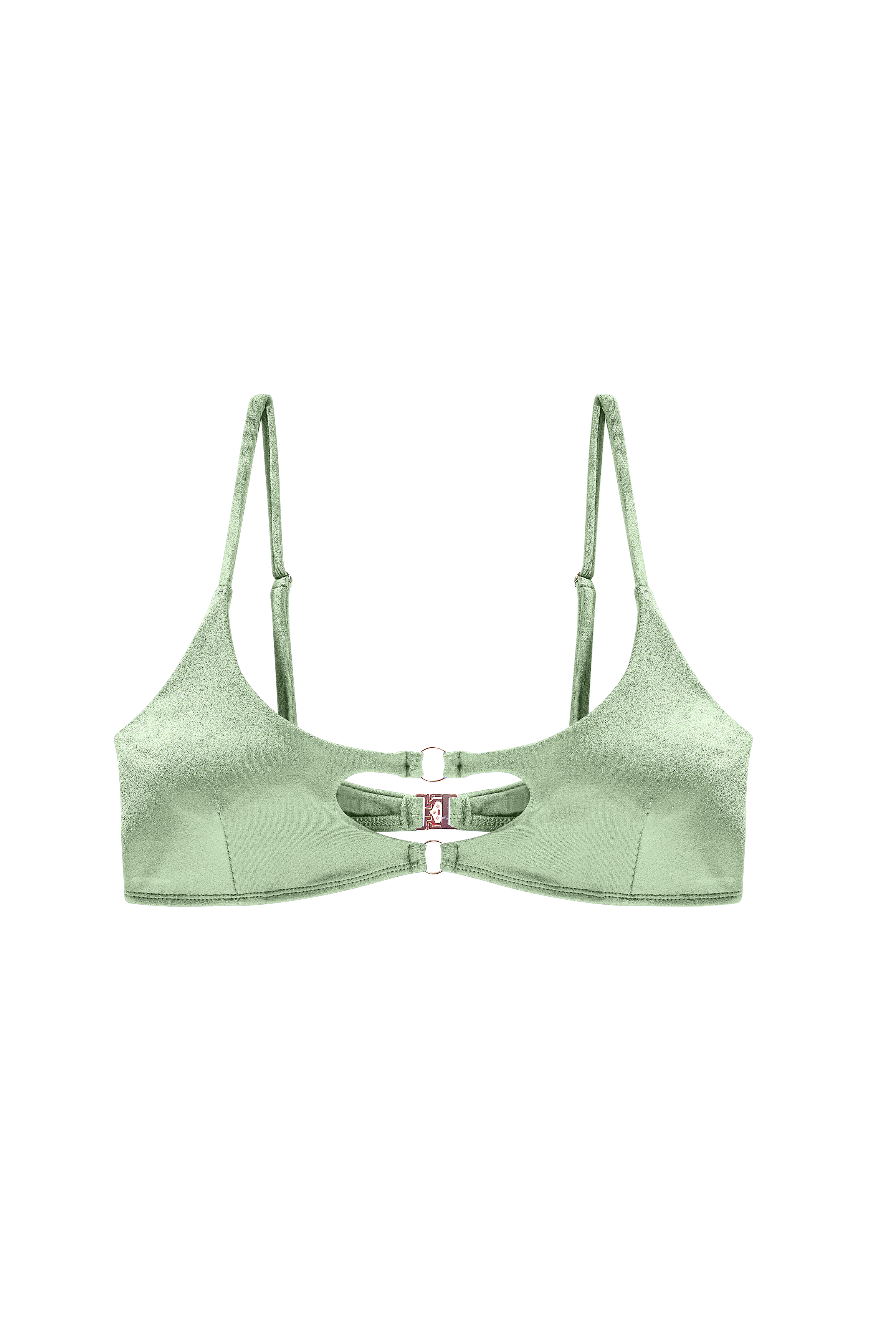 bikini top ringen mintgroen met gouden accenten bralette bikini top pavo couture
