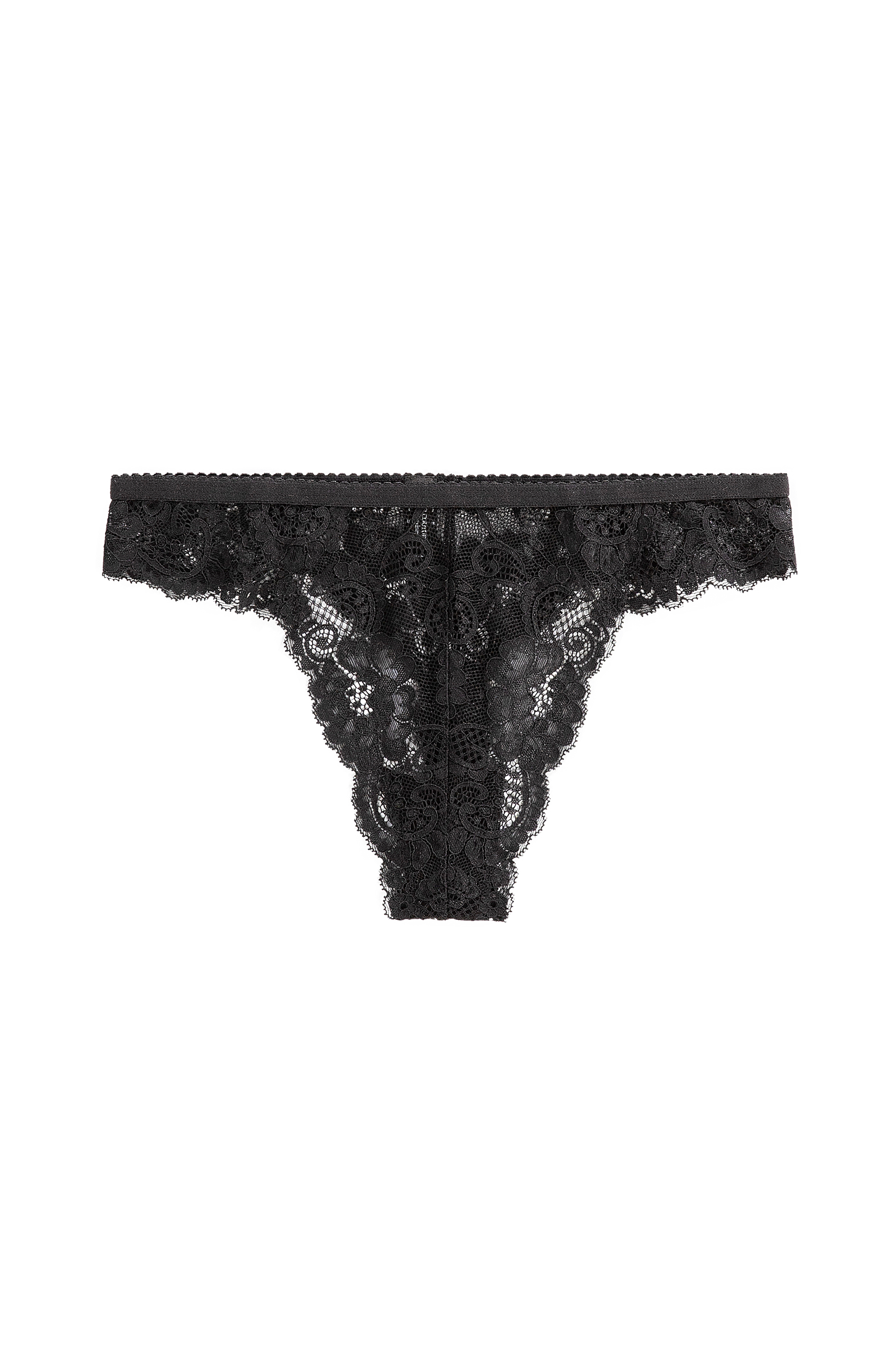 Black thong with lace