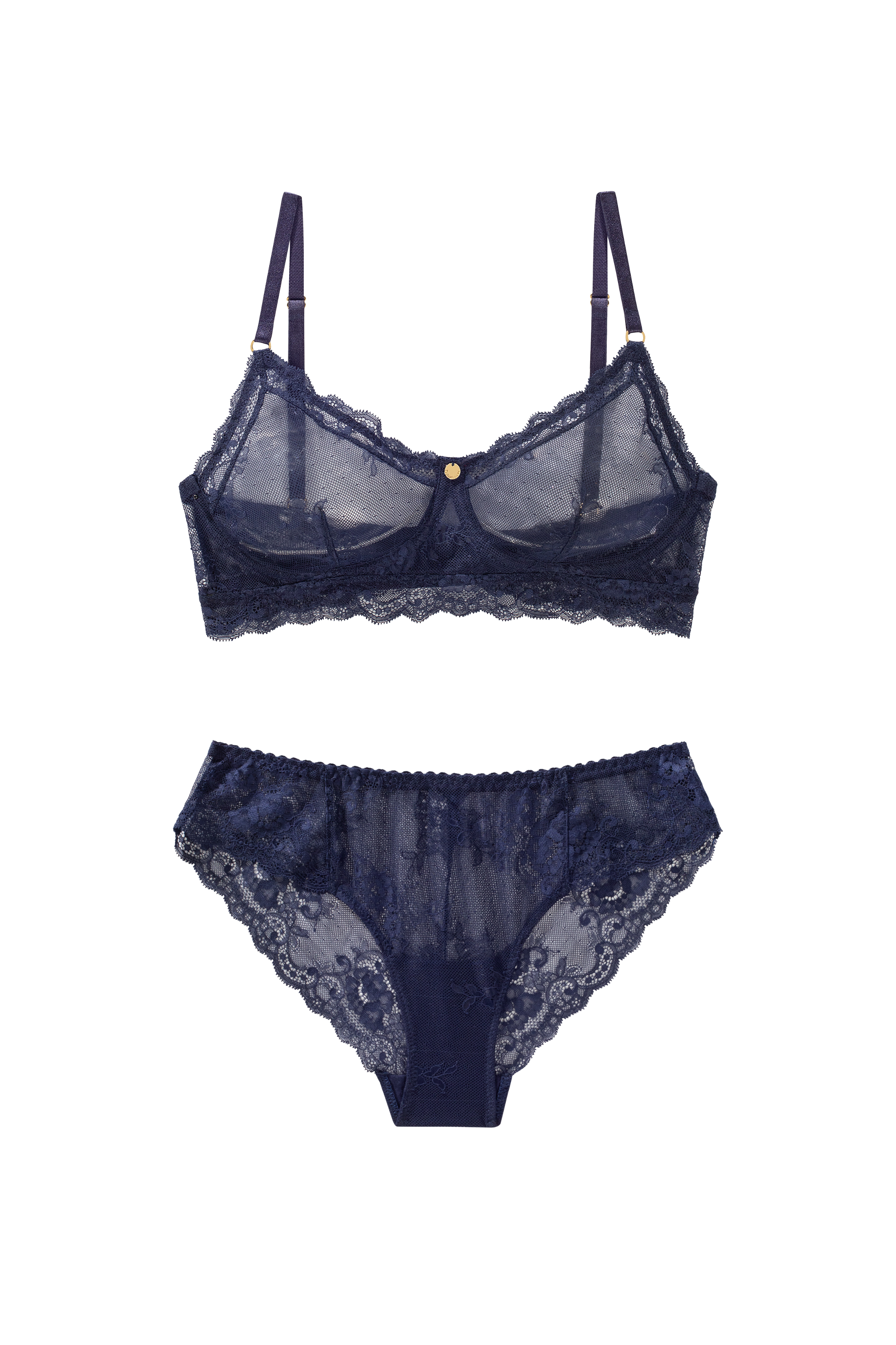 blauwe lingerie set met brief