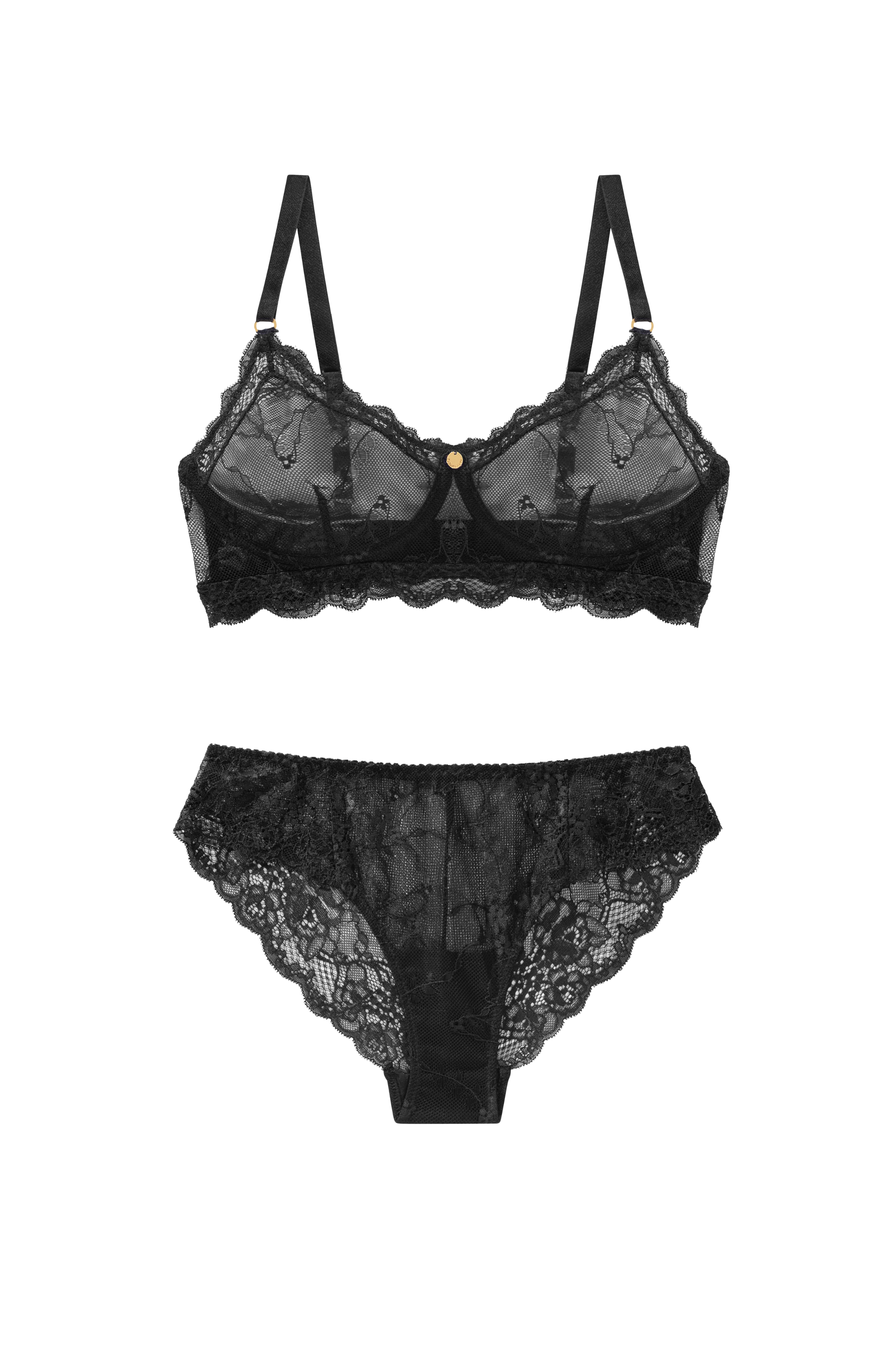 bralette met brief zwart