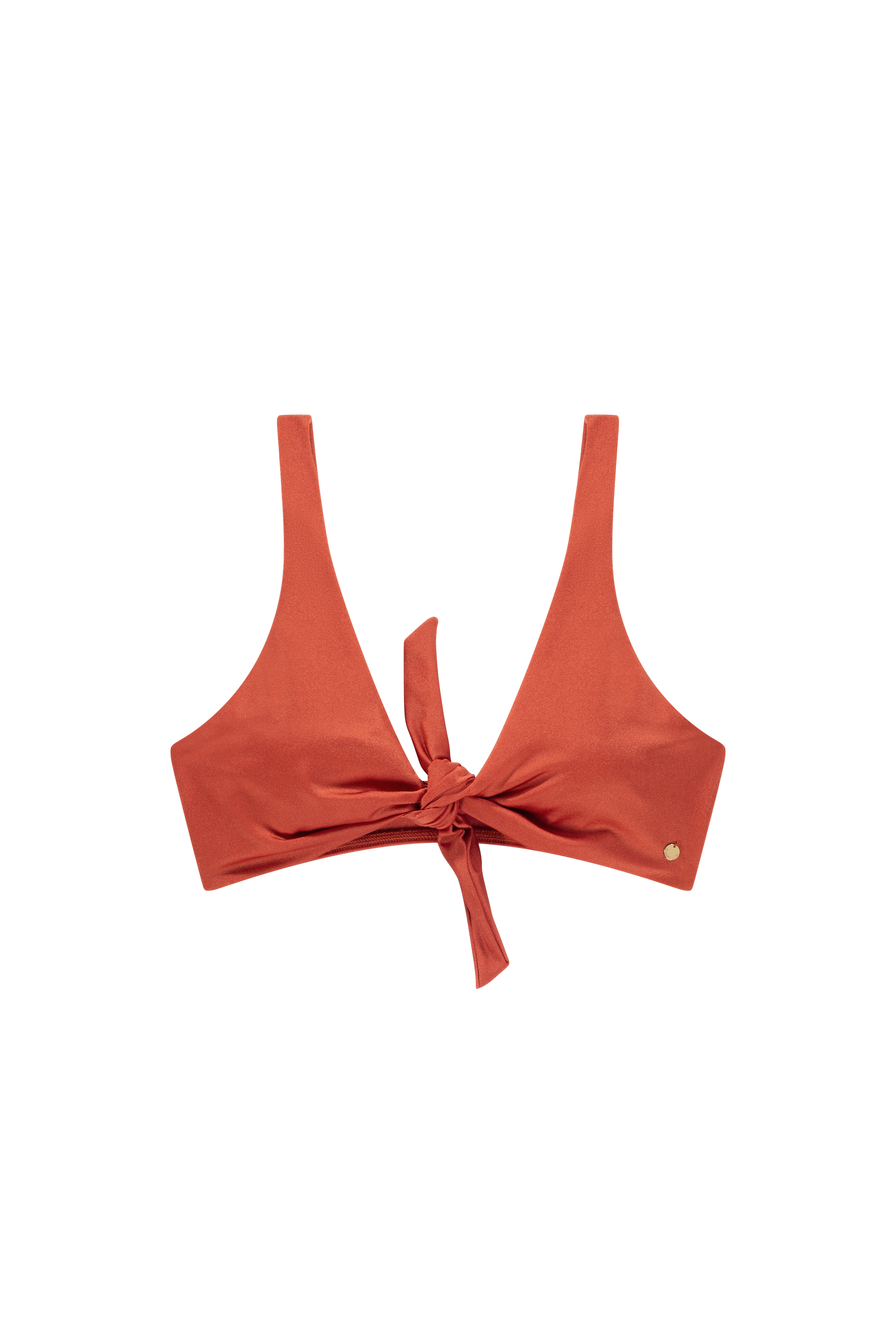 front tie bikini oranje