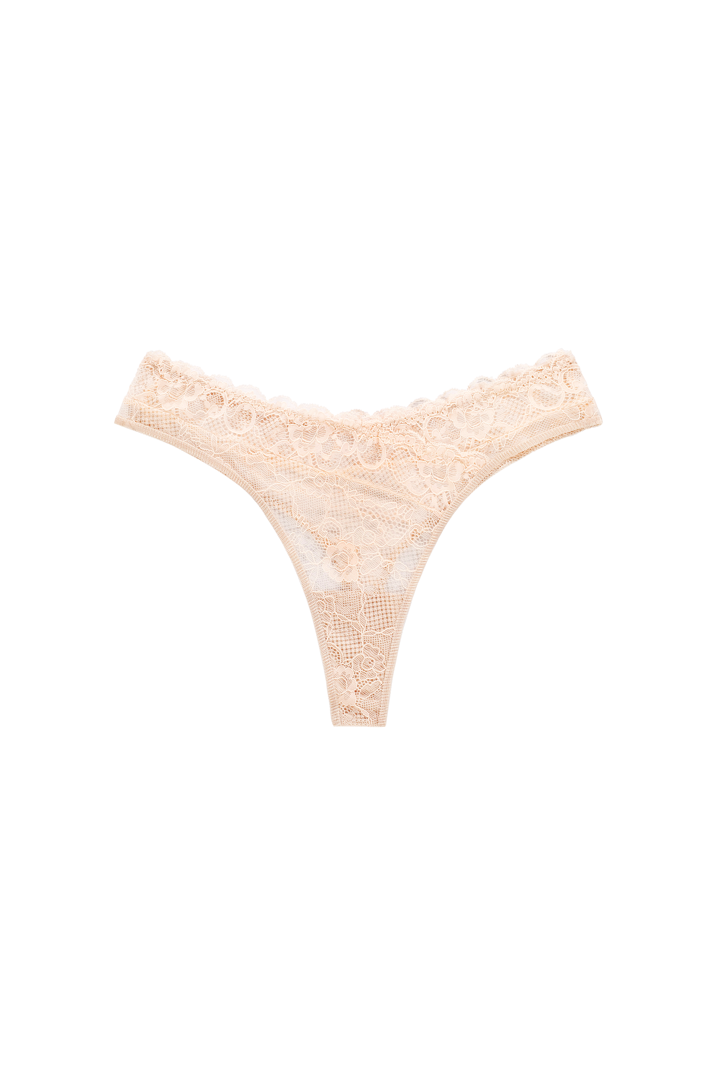 kant lingerie string licht roze