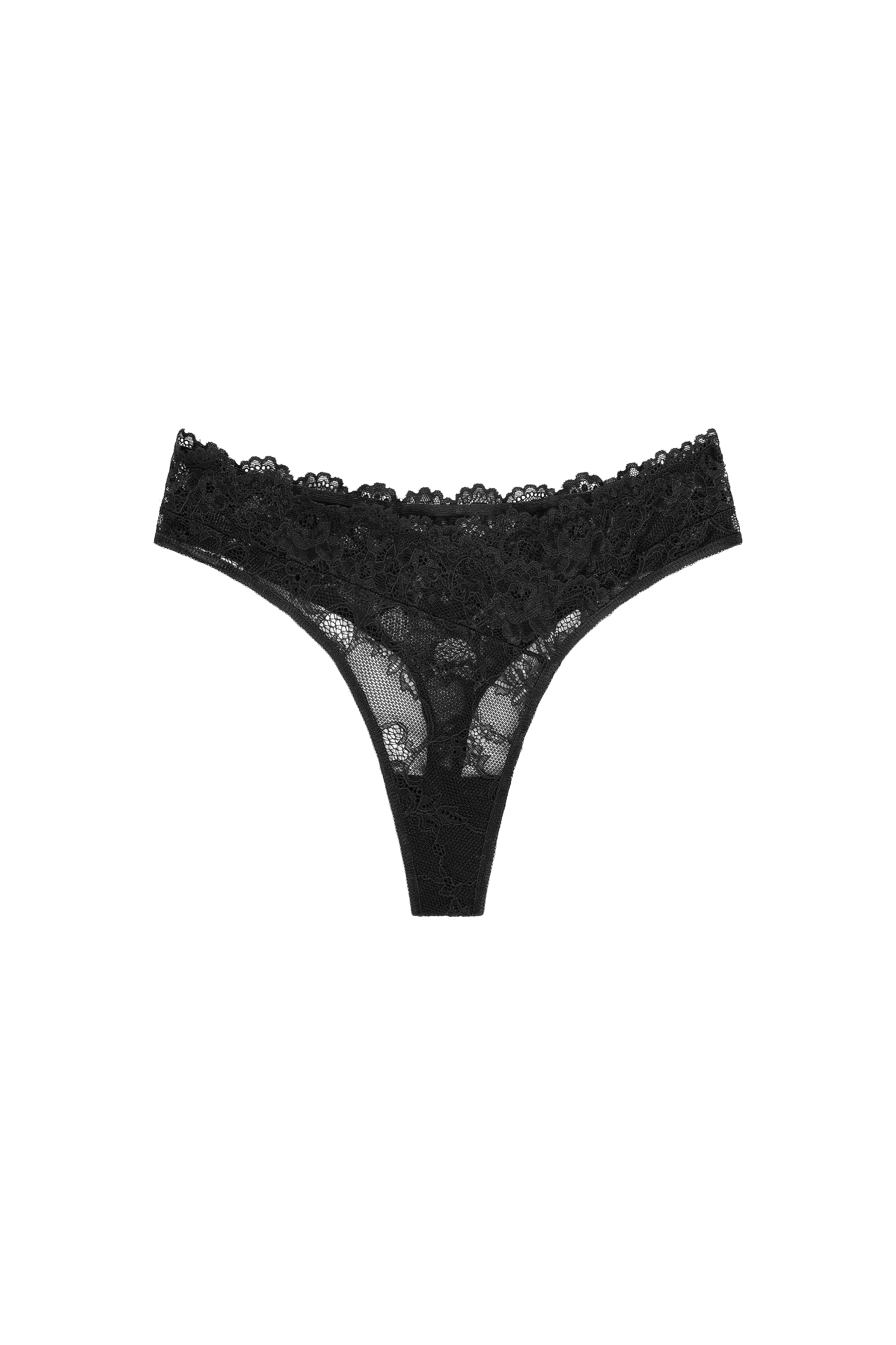 zwart lingerie string kant