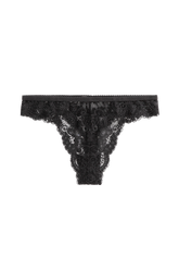 Black thong with lace