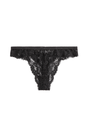 Black thong with lace