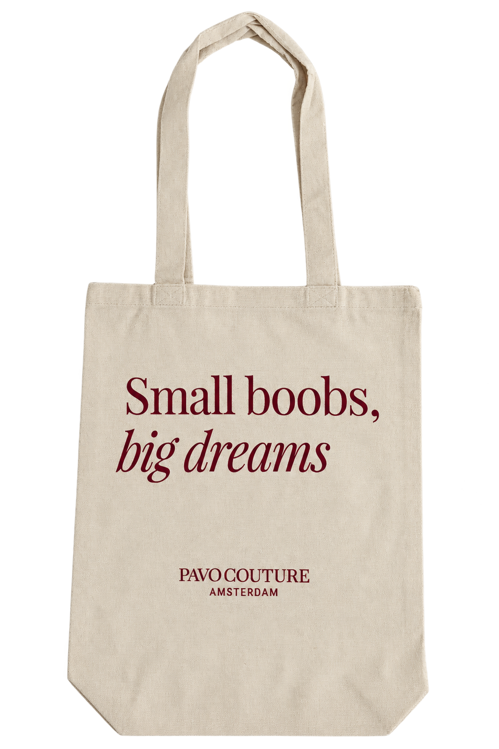 tote bag pavo couture small boobs big dreams